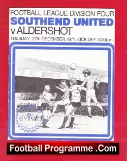 Southend United v Aldershot 1977 - football programme