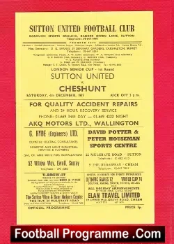 Sutton United v Cheshunt 1971