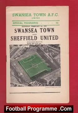 Swansea Town v Sheffield United 1958 - football programme