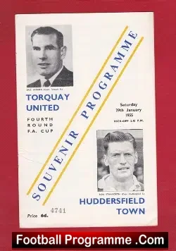 Torquay United v Huddersfield Town 1955 – FA Cup Souvenir