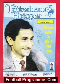 Tottenham Hotspur v Southampton 1983 – Multi Autographed