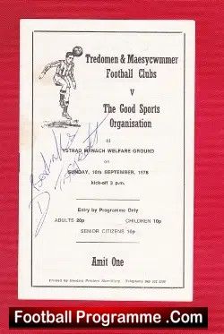 Tredomen & Maesycwmmer v Good Sports Organisation 1978 – SIGNED