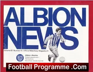 West Bromwich Albion v Burnley 1969 - football programme