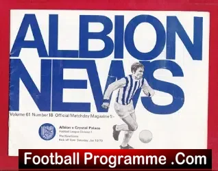 West Bromwich Albion v Crystal Palace 1970 - football programme
