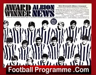 West Bromwich Albion v Liverpool 1970 - football programme