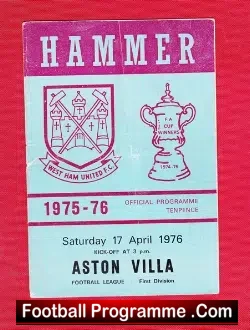 West Ham United v Aston Villa 1976