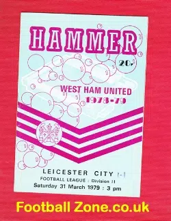 West Ham United v Leicester City 1979 - football programme