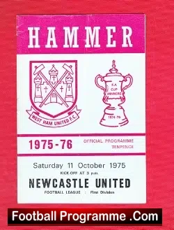 West Ham United v Newcastle United 1975
