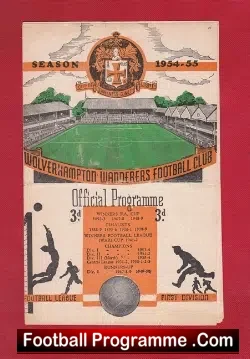 Wolves Wolverhampton v Arsenal 1955 - football programme