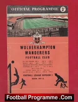 Wolves Wolverhampton v Sunderland 1957 - Champions - football programme