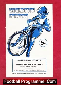 Workington Speedway v Peterborough 1971 - speedway programme
