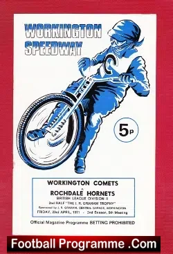 Workington Speedway v Rochdale 1971 - 2nd Season - speedway programme