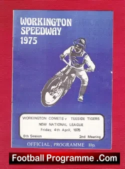 Workington Speedway v Teesside 1975 - speedway programme