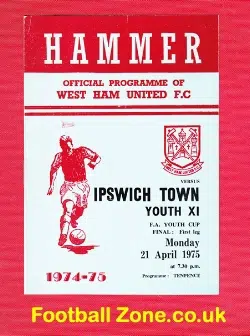 West Ham United v Ipswich Town 1975 – Youth Cup Final