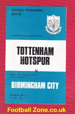 Tottenham Hotspur v Birmingham City 1972