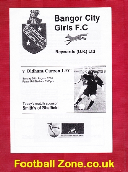 Bangor City Ladies v Oldham Curzon 2001 – Womens Football