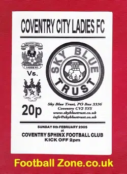 Coventry City Ladies v Oldham Curzon 2005 - Print Error Womens Football
