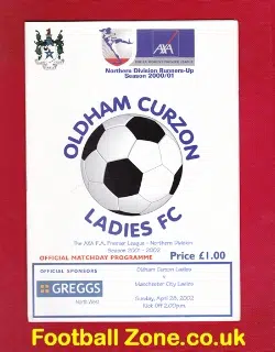 Oldham Curzon Ladies v Man City 2002 - Womens Football