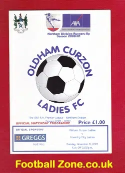 Oldham Curzon Ladies v Coventry City 2001 - Womens Football