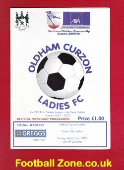 Oldham Curzon Ladies v Aston Villa 2002 - Womens Football