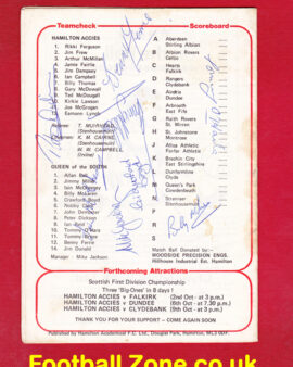 Hamilton Academical v Queen Of The South 1976 – Multi Autographs