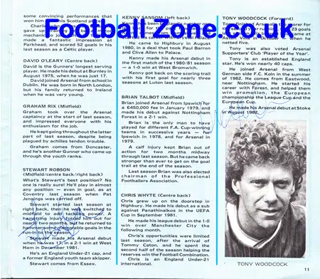 Newcastle United v Arsenal 1984 - Multi Autographed Signed