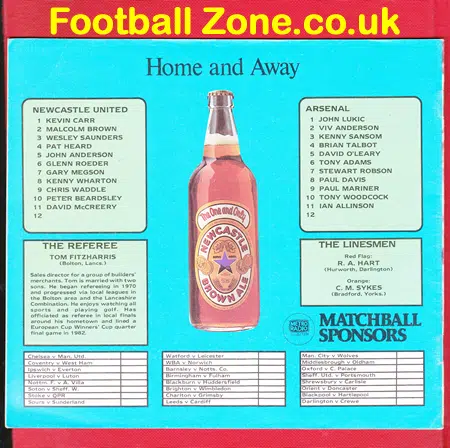 Newcastle United v Arsenal 1984 - Multi Autographed Signed