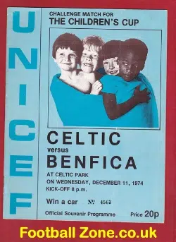 Glasgow Celtic v Benfica 1974 - Unicef Challenge Match