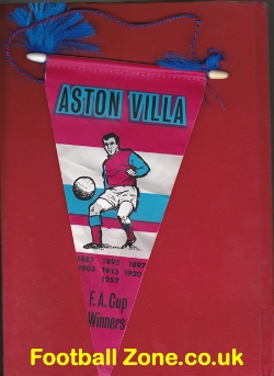 Aston Villa Football Pennant – Old – FA Cup Winners