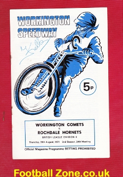 Workington Speedway v Rochdale 1971 – Signed Autographed