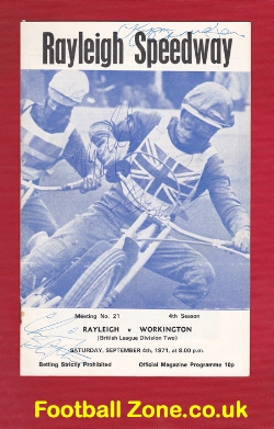 Rayleigh Speedway v Workington 1971 – Signed Autographed