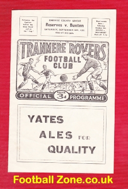 Tranmere Rovers v Buxton 1957 – Reserves Match