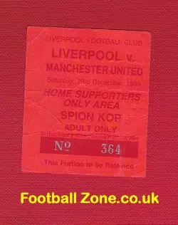 Liverpool v Manchester United 1989 - Football Ticket The Cop