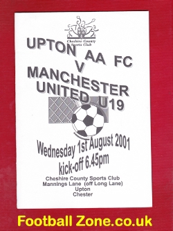 Upton Athletic v Manchester United 2001 U19 Cheshire County Club
