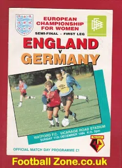 England Ladies v Germany 1994 – European Championship at Watford