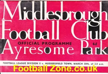 Middlesbrough v Huddersfield Town 1964