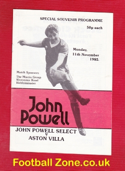 John Powell Testimonial Benefit Kidderminster v Ason Villa 1985