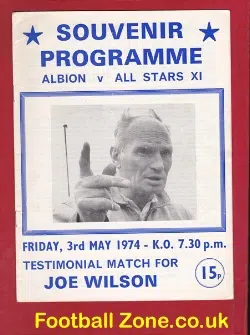 Joe Wilson Testimonial West Bromwich Albion 1974