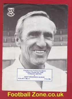 Freddie King Football Testimonial Torquay United 1979 + Robbo