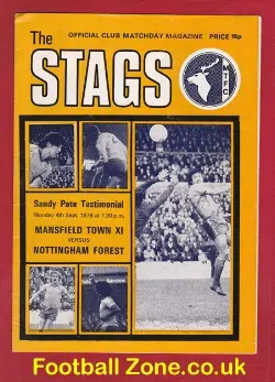 Sandy Pate Testimonial Benefit Match Mansfield Town 1978