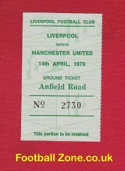 Liverpool v Manchester United 1979 - Football Ticket