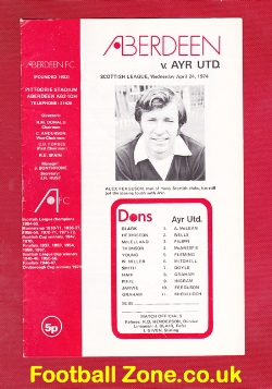 Aberdeen v Ayr United 1974 – Alex Ferguson Last Game