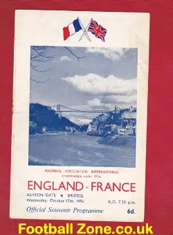 England v France 1956 – Under 23s at Ashton Gate