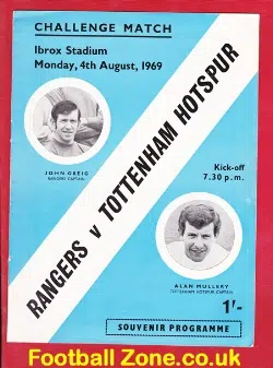 Glasgow Rangers v Tottenham 1969