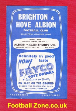 Brighton Hove Albion v Scunthorpe United 1959