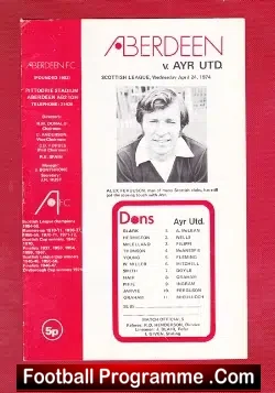 Aberdeen v Ayr United 1974 – Alex Ferguson Last Game