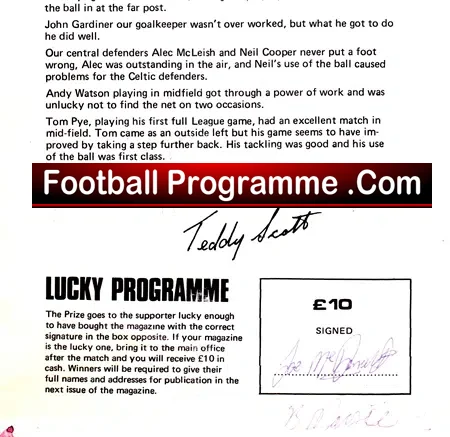 Aberdeen v Partick Thistle 1977 – Multi Autographed SIGNED