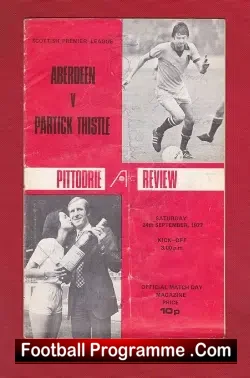 Aberdeen v Partick Thistle 1977 – Multi Autographed SIGNED