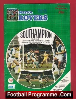 Andres Evans Testimonial Benefit Match Bristol Rovers 1979 - football programme