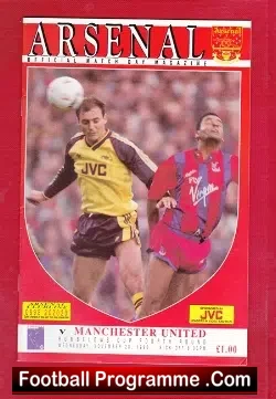 Arsenal v Manchester United 1990 - League Cup - football programme